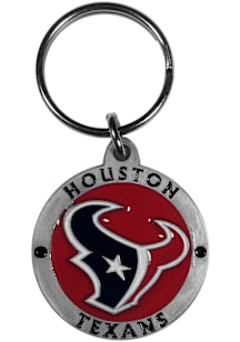 Houston Texans Carved Metal Keychain - Grey