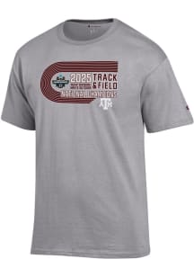 Champion Texas A&amp;M Aggies Grey 2025 Mens Track and Field Champions Jersey Short Sleeve T Shirt