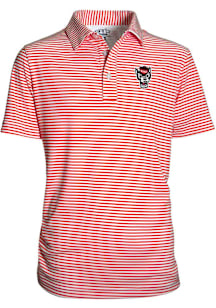 NC State Wolfpack Youth Red Carson Short Sleeve Polo Shirt