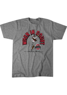 Jeremiah Smith Youth Grey Ohio State Buckeyes When In Doubt Short Sleeve Player T-Shirt