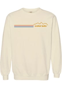 Summit Sportswear Colorado Mens Natural Colorful Mountain Long Sleeve Crew Sweatshirt