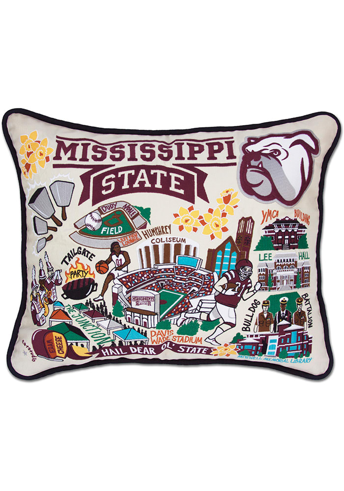 Mississippi State Bulldogs 16x20 Embroidered Pillow