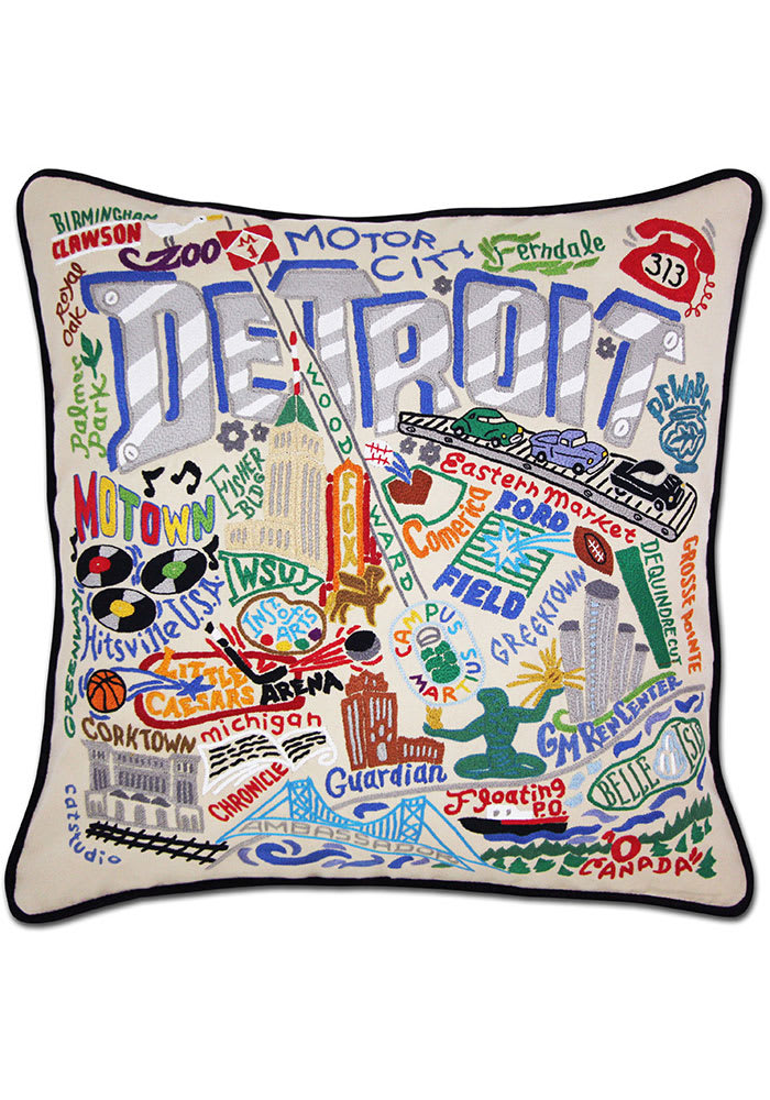 Detroit 20x20 Embroidered Pillow