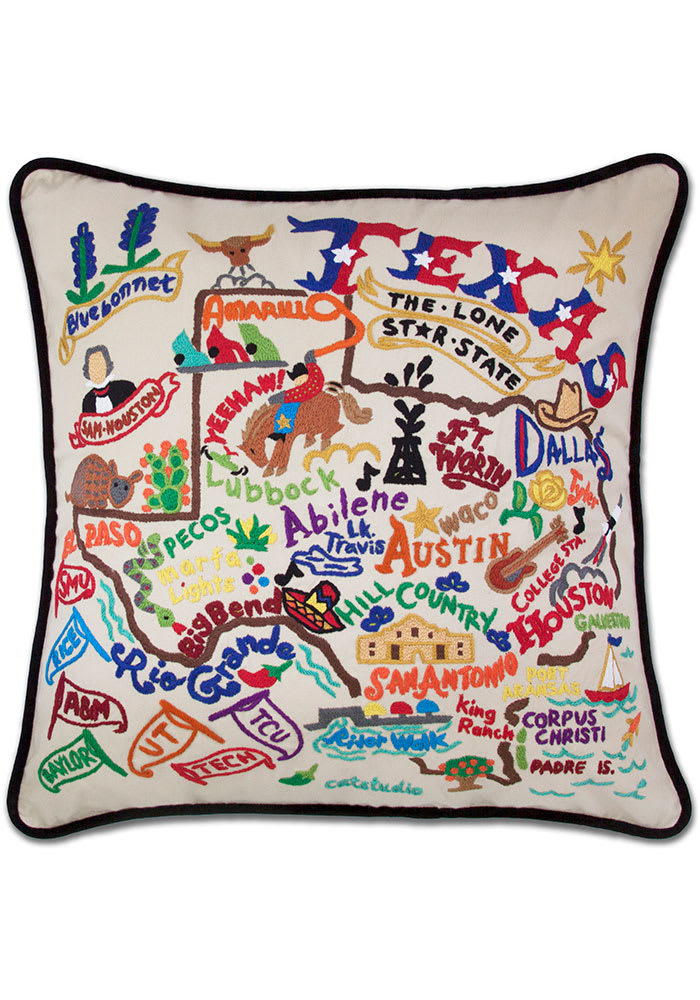 Texas 20x20 Embroidered Pillow