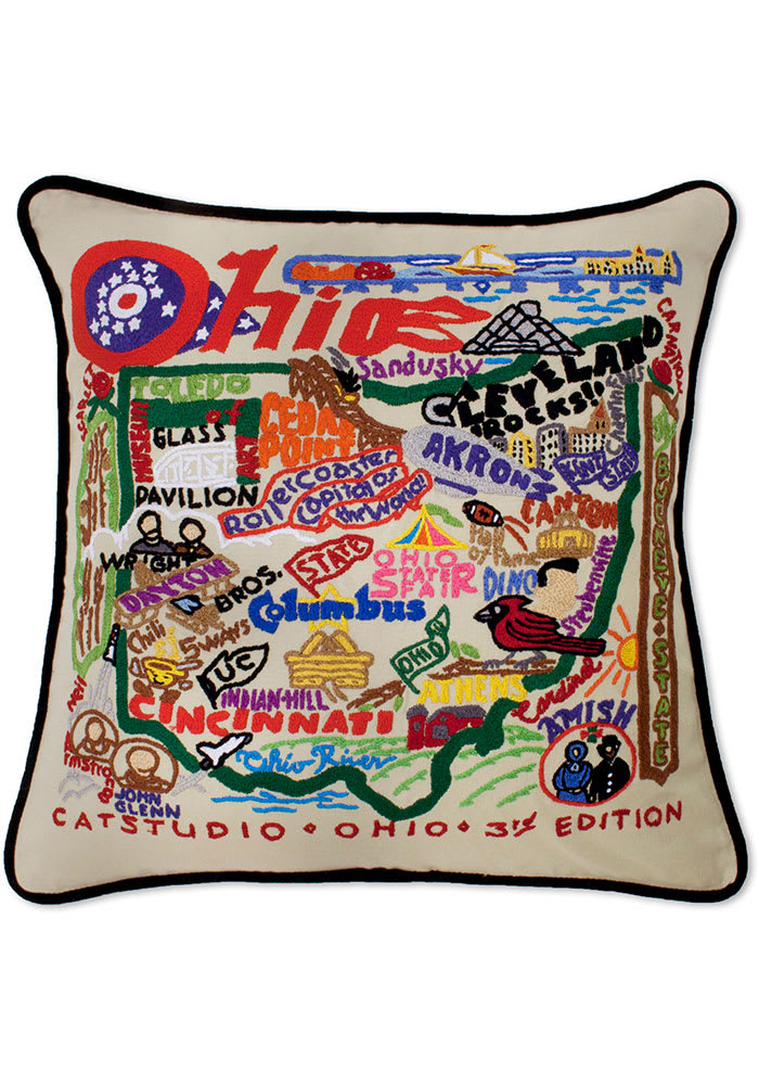 Ohio 20x20 Embroidered Pillow
