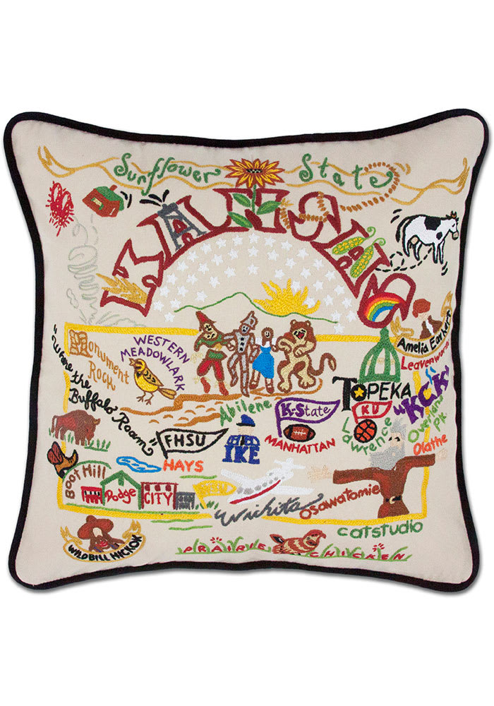 Kansas 20x20 Embroidered Pillow