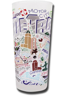 Detroit Illustrated Frosted Pint Glass