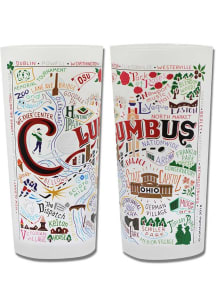 Columbus 15oz Illustrated Frosted Pint Glass