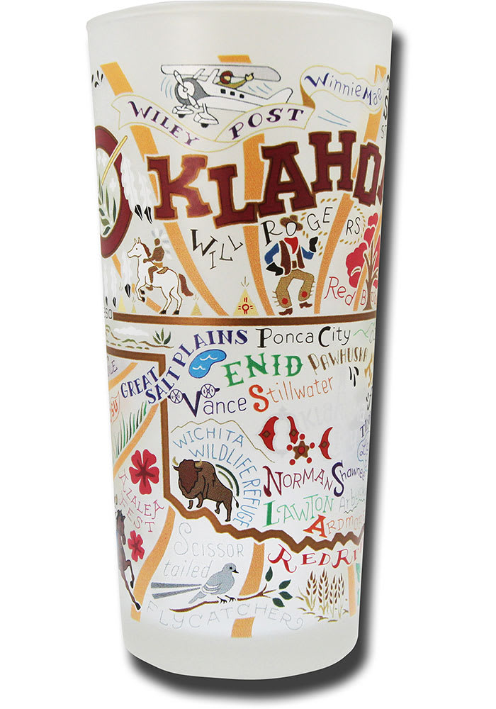 Oklahoma 15 oz Frosted Pint Glass