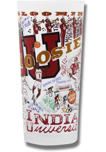 White Indiana Hoosiers 15 oz Frosted Pint Glass