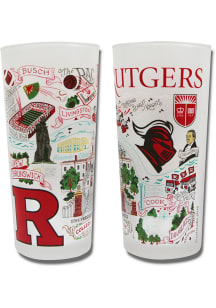 Red Rutgers Scarlet Knights Illustrated Frosted Pint Glass