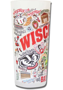 White Wisconsin Badgers 15oz Frosted Pint Pint Glass
