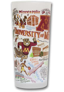 White Minnesota Golden Gophers Frosted Pint Glass