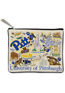 Woven Zipper Pitt Panthers Womens Coin Purse - White