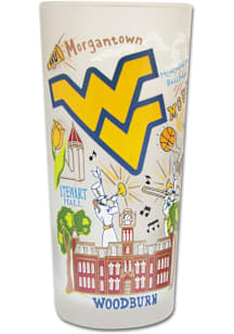West Virginia Mountaineers 15oz Hand Illustrated Frosted Pint Glass - White