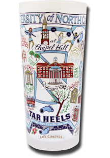North Carolina Tar Heels 15oz Hand Illustrated Frosted Pint Glass - White