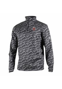 Columbia Texas Tech Red Raiders Mens Black Heat Seal Printed Wickham Hills Long Sleeve Qtr Zip Pul..
