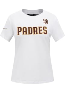 Pro Standard San Diego Padres Womens White Classic Short Sleeve T-Shirt