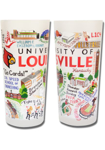 Louisville Cardinals 15oz Illustrated Frosted Pint Glass