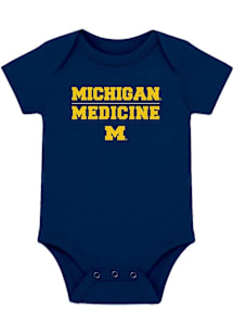 Michigan Wolverines Baby Navy Blue Medical School Short Sleeve One Piece