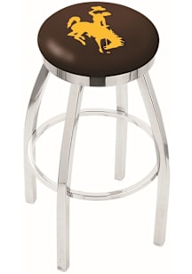 Wyoming Cowboys Chrome Pub Stool - Silver