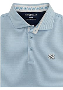 North Carolina Tar Heels Mens Light Blue Striped with Argyle Trim Short Sleeve Fashion Polo