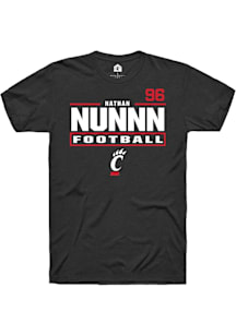 Nathan Nunnn Cincinnati Bearcats Black Football NIL Stacked Box Short Sleeve Player T Shirt