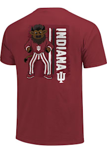 Indiana Hoosiers Crimson Rough Mascot Striped Short Sleeve T Shirt