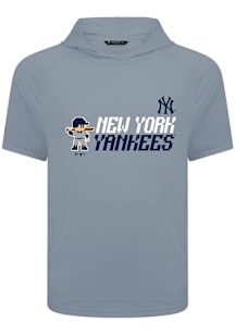 Levelwear New York Yankees Grey Phase 8-Bit Baseball Short Sleeve Hoods