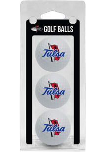 White Tulsa Golden Hurricane 3 Pack Golf Balls