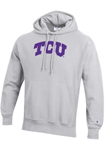 Champion TCU Horned Frogs Mens Ash Arch Reverse Weave Long Sleeve Hoodie
