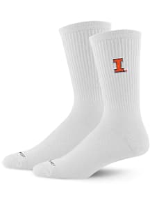 Illinois Fighting Illini White Team Logo Youth Crew Socks