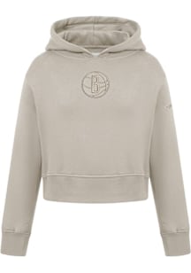 Pro Standard Brooklyn Nets Girls Tan Neutral Long Sleeve Hooded Sweatshirt