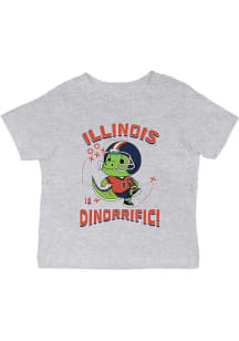 Infant Illinois Fighting Illini Grey Vive La Fete Dino-Riffic Short Sleeve T-Shirt