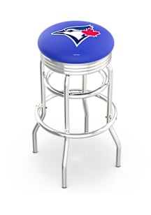 Toronto Blue Jays Double-Ring Swivel Chrome Pub Stool - Silver