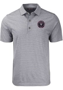 Cutter and Buck Inter Miami CF Mens Black Forge Stripe Short Sleeve Polo