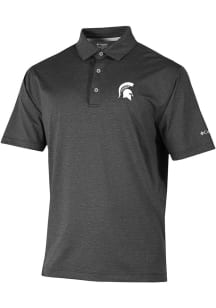 Mens Michigan State Spartans Black Columbia Sand Tee Short Sleeve Polo Shirt