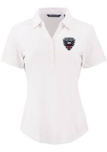Cutter and Buck DC United Womens White Forge Eco Polo Short Sleeve Polo Shirt