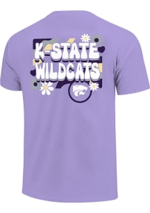 Girls Lavender K-State Wildcats Retro Flower Short Sleeve T-Shirt
