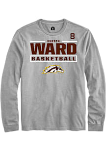 Hudson Ward Western Michigan Broncos Grey NIL Stacked Box Long Sleeve Player T Shirt