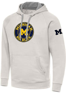 Antigua Michigan Wolverines Mens White Victory Long Sleeve Hoodie