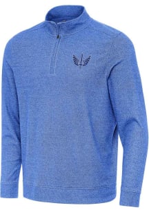 Antigua St Louis Battlehawks Mens Blue Subtle Long Sleeve Qtr Zip Pullover