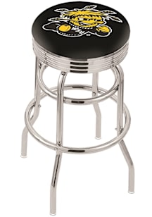 Wichita State Shockers Double-Ring Swivel Chrome Pub Stool - Black