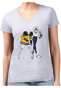 4Her Nashville Predators Womens Grey Hockey Girls Graphic Short Sleeve T-Shirt