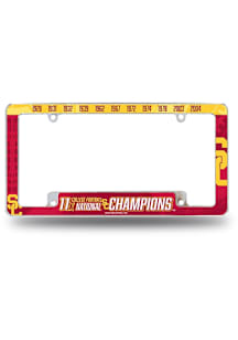 USC Trojans Multi Champ All Over Chrome License Plate Frame - White