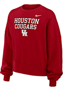 Nike Houston Cougars Womens Red Vintage Crew Sweatshirt