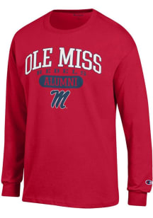 Champion Ole Miss Rebels Red Pill Alumni Jersey Long Sleeve T Shirt