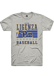 Mason Ligenza Rally Mens Ash Pitt Panthers NIL Striped Player T Shirt