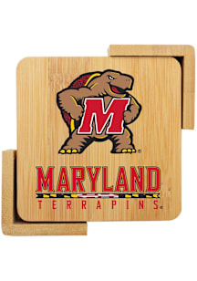 Maryland Terrapins 4 pack wooden Coaster - Red