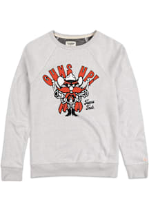 Homefield Texas Tech Red Raiders Mens Ash Vintage "Guns Up" Long Sleeve Fashion Sweatshirt